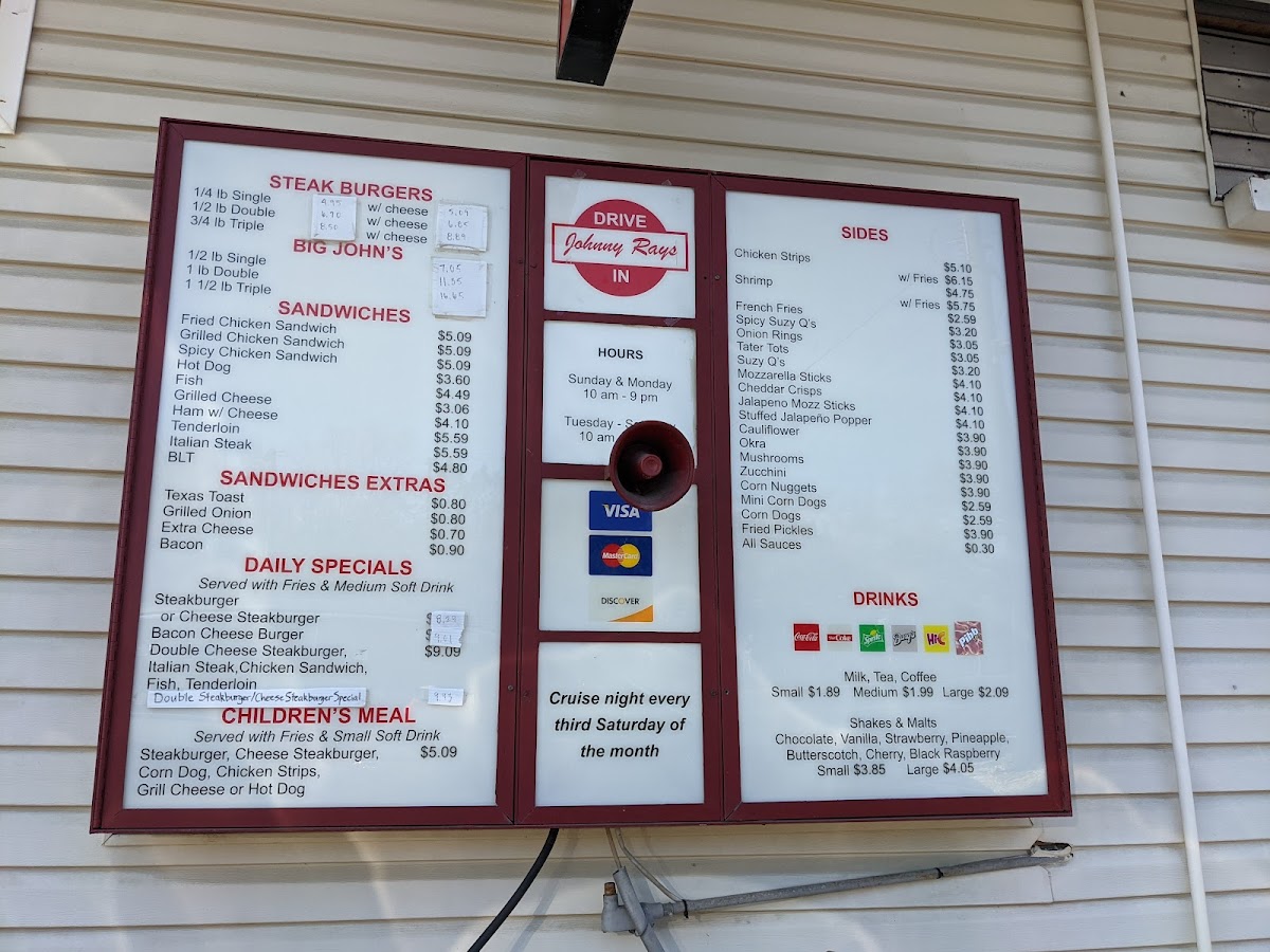 Menu Johnny Rays Drive In-10
